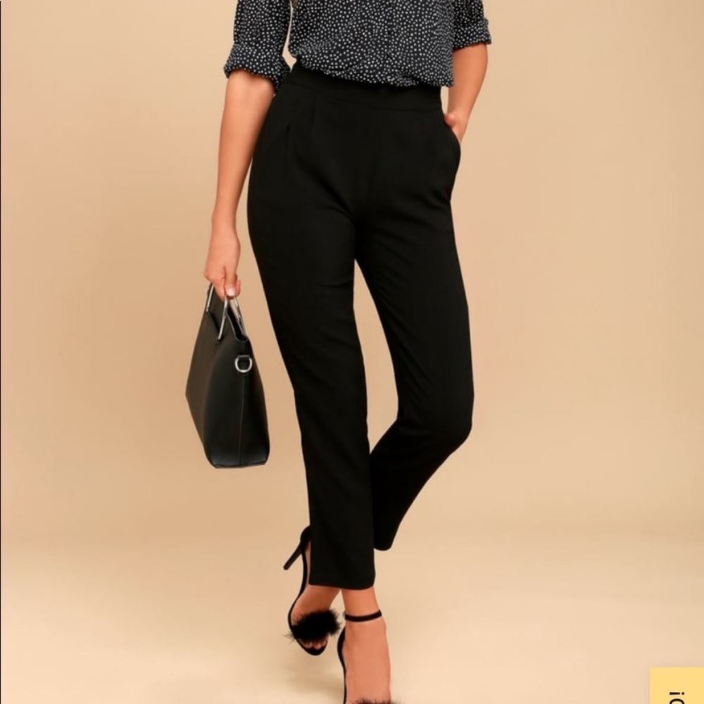 Lulu’s Kick It Black High-Waisted Trouser Pants!